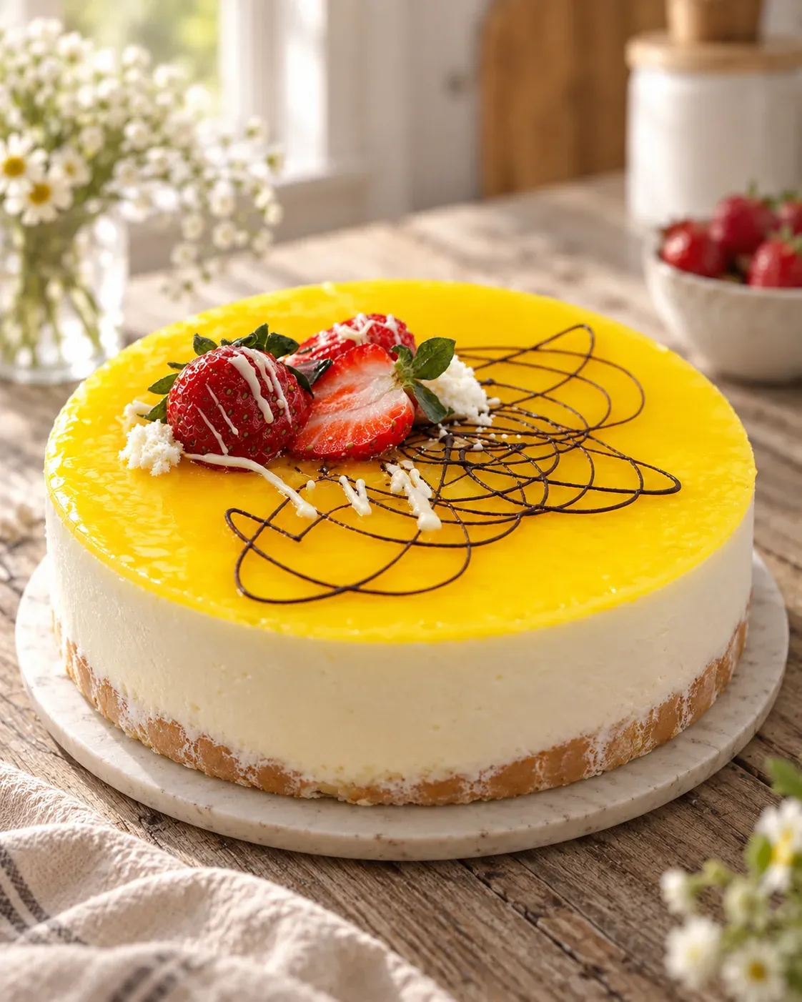 Tarta de limón con fresa y chocolate hecha por Güerri
