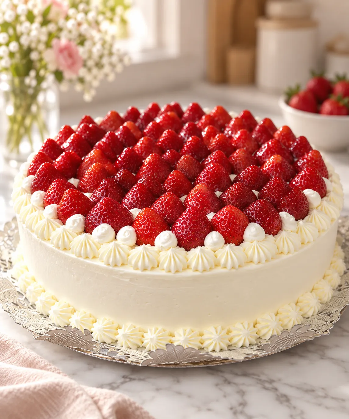 Tarta de fresas con nata hecha por Güerri